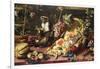 A Spilled Basket of Fruits on a Draped Table with Monkeys-Frans Snyders-Framed Giclee Print