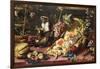 A Spilled Basket of Fruits on a Draped Table with Monkeys-Frans Snyders-Framed Giclee Print