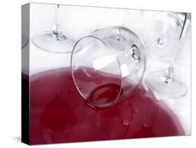 A Spilt Glass of Red Wine-null-Stretched Canvas