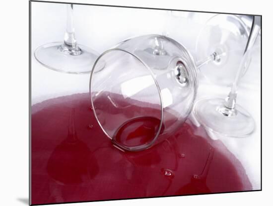 A Spilt Glass of Red Wine-null-Mounted Photographic Print