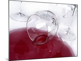 A Spilt Glass of Red Wine-null-Mounted Photographic Print