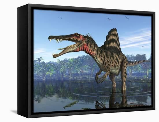 A Spinosaurus Searches for its Next Meal-Stocktrek Images-Framed Stretched Canvas