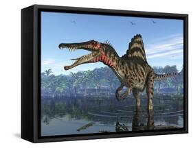 A Spinosaurus Searches for its Next Meal-Stocktrek Images-Framed Stretched Canvas