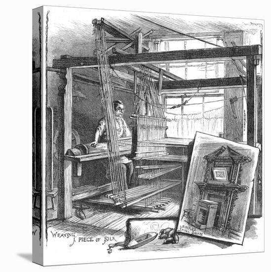 A Spitalfields Silk Weaver at His Hand Loom, 1884-null-Stretched Canvas