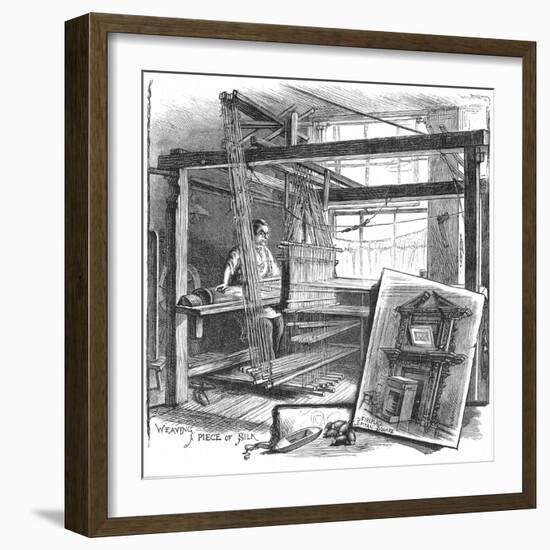 A Spitalfields Silk Weaver at His Hand Loom, 1884-null-Framed Giclee Print