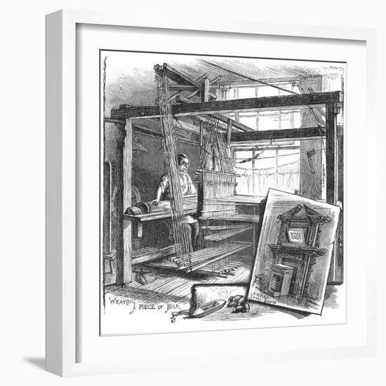 A Spitalfields Silk Weaver at His Hand Loom, 1884-null-Framed Giclee Print