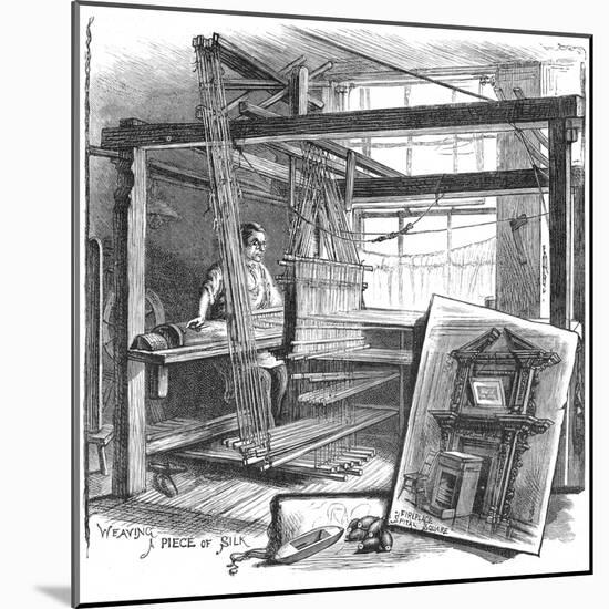 A Spitalfields Silk Weaver at His Hand Loom, 1884-null-Mounted Giclee Print