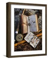 A Split-Cane Fly Rod and Traditional Fly-Fishing Equipment Beside a Trout Lake in North Wales, UK-John Warburton-lee-Framed Photographic Print