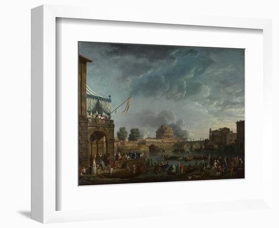 A Sporting Contest on the Tiber at Rome, 1750-Claude Joseph Vernet-Framed Giclee Print