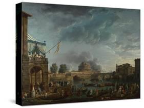 A Sporting Contest on the Tiber at Rome, 1750-Claude Joseph Vernet-Stretched Canvas