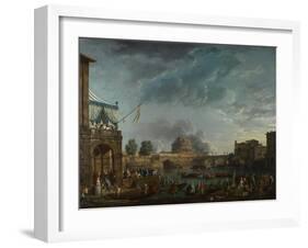 A Sporting Contest on the Tiber at Rome, 1750-Claude Joseph Vernet-Framed Giclee Print