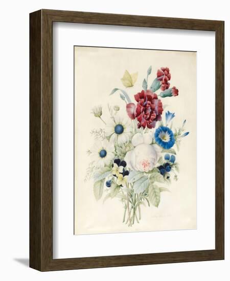 A Spray of Flowers Including a Rose-Caroline Adrien-Framed Giclee Print