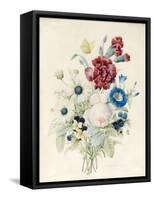 A Spray of Flowers Including a Rose-Caroline Adrien-Framed Stretched Canvas