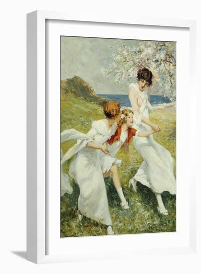 A Spring Day by the Seashore-Rene Lelong-Framed Giclee Print