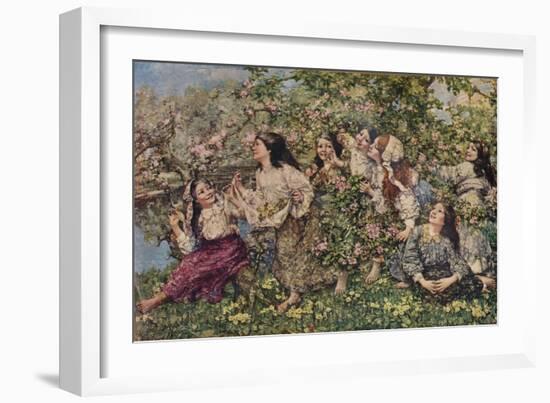 'A Spring Roundelay', 1910 (1935)-Edward Atkinson Hornel-Framed Giclee Print