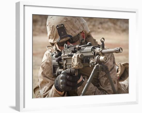 A Squad Automatic Weapon Gunner Provides Security-Stocktrek Images-Framed Photographic Print