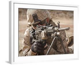 A Squad Automatic Weapon Gunner Provides Security-Stocktrek Images-Framed Photographic Print