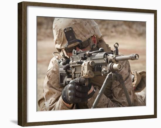A Squad Automatic Weapon Gunner Provides Security-Stocktrek Images-Framed Photographic Print