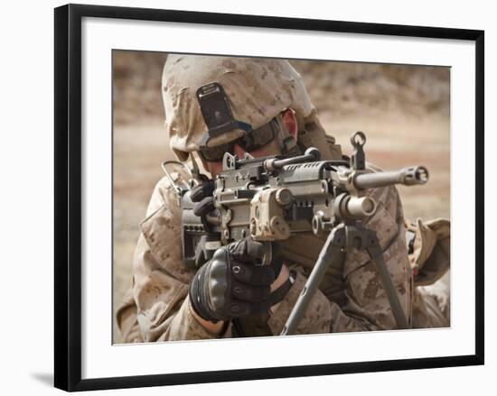 A Squad Automatic Weapon Gunner Provides Security-Stocktrek Images-Framed Photographic Print