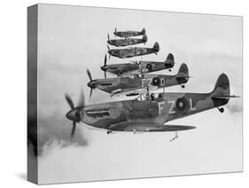 A Squadron of British Supermarine Spitfire Fighters-null-Stretched Canvas