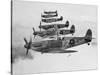 A Squadron of British Supermarine Spitfire Fighters-null-Stretched Canvas