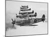 A Squadron of British Supermarine Spitfire Fighters-null-Mounted Premium Photographic Print