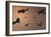 A Squadron of Japanese Nakajima Torpedo Bombers in Flight-null-Framed Premium Giclee Print