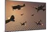 A Squadron of Japanese Nakajima Torpedo Bombers in Flight-null-Mounted Premium Giclee Print