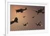 A Squadron of Japanese Nakajima Torpedo Bombers in Flight-null-Framed Art Print