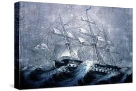 A Squall Off Cape Horn-Currier & Ives-Stretched Canvas