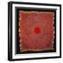 A Square Rumal Shawl Woven a Large Circular Field with Red Centre-null-Framed Giclee Print