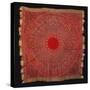 A Square Rumal Shawl Woven a Large Circular Field with Red Centre-null-Stretched Canvas