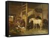 A Stable Interior-Joseph Clark-Framed Stretched Canvas