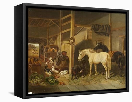 A Stable Interior-Joseph Clark-Framed Stretched Canvas