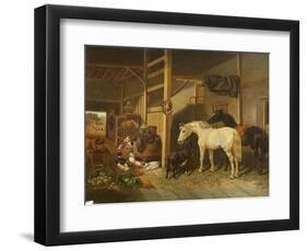 A Stable Interior-Joseph Clark-Framed Premium Giclee Print