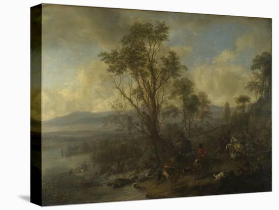 A Stag Hunt, Ca 1665-Philips Wouwerman-Stretched Canvas