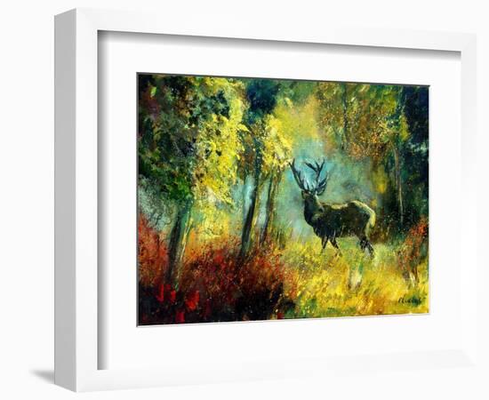 A Stag in the Wood-Pol Ledent-Framed Art Print