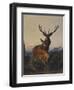 A Stag with Deer in a Wooded Landscape at Sunset-Carl Friedrich Deiker-Framed Premium Giclee Print
