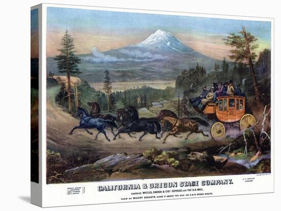 A Stagecoach Journey, USA, 19th Century-Britton & Rey-Stretched Canvas