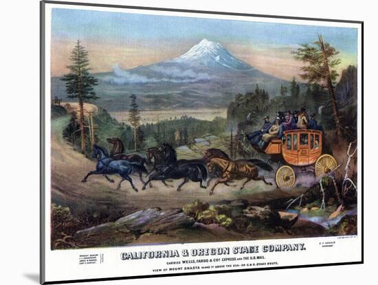 A Stagecoach Journey, USA, 19th Century-Britton & Rey-Mounted Giclee Print