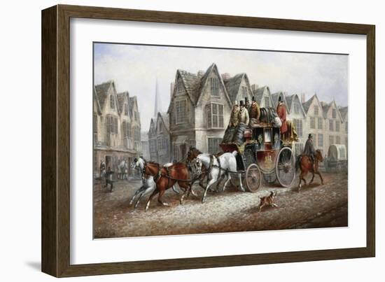 A Stagecoach Settting Out-John Charles Maggs-Framed Giclee Print