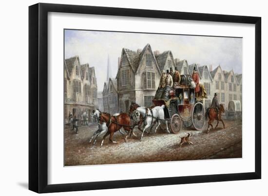 A Stagecoach Settting Out-John Charles Maggs-Framed Giclee Print