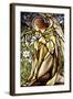 A Stained Glass Window of an Angel-Tiffany Studios-Framed Giclee Print