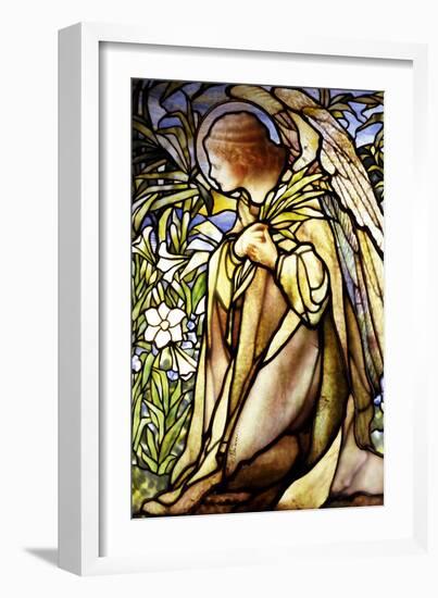 A Stained Glass Window of an Angel-Tiffany Studios-Framed Giclee Print