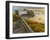 A Stairway Leads to the Beach in Bandon, Oregon, USA-William Sutton-Framed Photographic Print