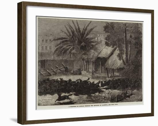 A Stampede of Jackals Through the Environs of Calcutta-null-Framed Giclee Print