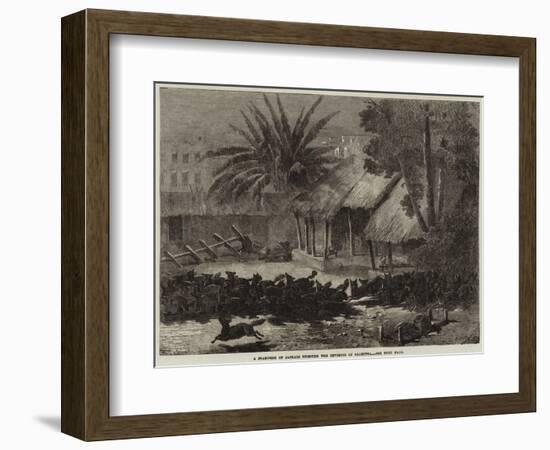 A Stampede of Jackals Through the Environs of Calcutta-null-Framed Giclee Print