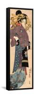 A Standing Bijin, Ca 1820-Utagawa Kunisada-Framed Stretched Canvas