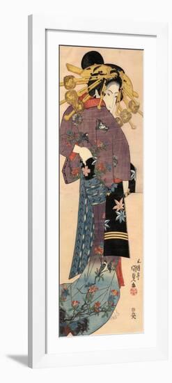 A Standing Bijin, Ca 1820-Utagawa Kunisada-Framed Premium Giclee Print