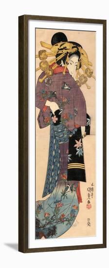 A Standing Bijin, Ca 1820-Utagawa Kunisada-Framed Premium Giclee Print